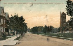 West James Street Looking Towards College Buildings From Pine Street Lancaster, PA Postcard Postcard Postcard