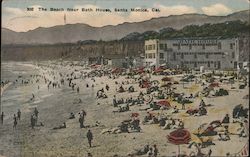 The Beach Near Bath House Santa Monica, CA Postcard Postcard Postcard