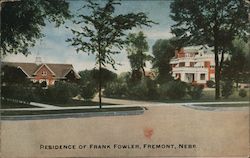 Residence of Frank Fowler Fremont, NE Postcard Postcard Postcard