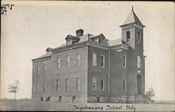 View of School Building Postcard