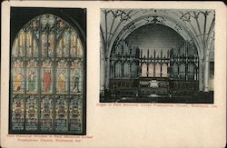 Reid Memorial Window and Organ in Reid Memorial Presbyterian Church Richmond, IN Postcard Postcard Postcard