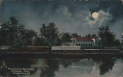 Moonlight on White River, Riverside Park Postcard