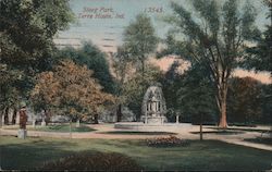 Scene in Steeg Park Terre Haute, IN Postcard Postcard Postcard