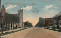 Broadway Looking East Logansport, IN Postcard Postcard Postcard