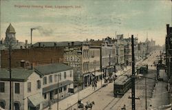 Broadway Looking East Logansport, IN Postcard Postcard Postcard