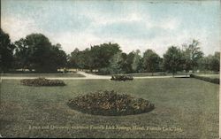 Lawn and Driveway, Entrance French Lick Springs Hotel Postcard