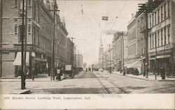 Market Street, Looking West Logansport, IN Postcard Postcard Postcard