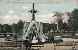 Studebaker Electric Fountain, Howard Park South Bend, IN Postcard Postcard Postcard