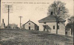 First Church and Academy, Notre Dame, Ind. Postcard