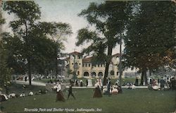 Riverside Park and Shelter House Postcard