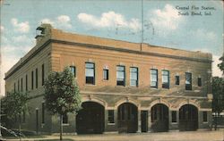 Central Fire Station Postcard