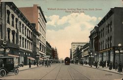 Wabash Avenue, looking East from Sixth Street Terre Haute, IN Postcard Postcard Postcard