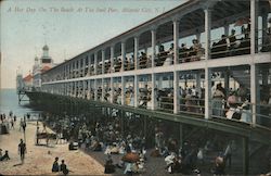 A Hot Day on the Beach at the Steel Pier Postcard