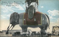 Elephant Hotel at Margate City, One of the Oldest Landmarks Near Atlantic City Postcard