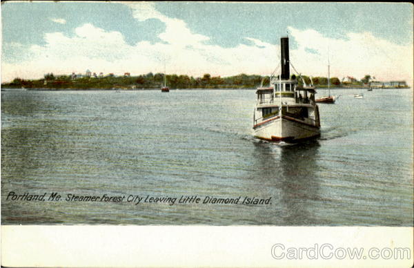 Steamer Forest City Leaving Little Diamond Island Portland Maine