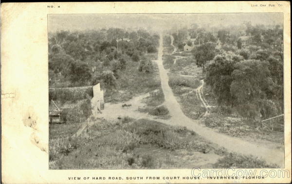 View Of Hard Road South From Court House Inverness Florida