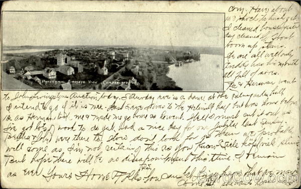 Panoramic Birdseye View Cumberland Wisconsin