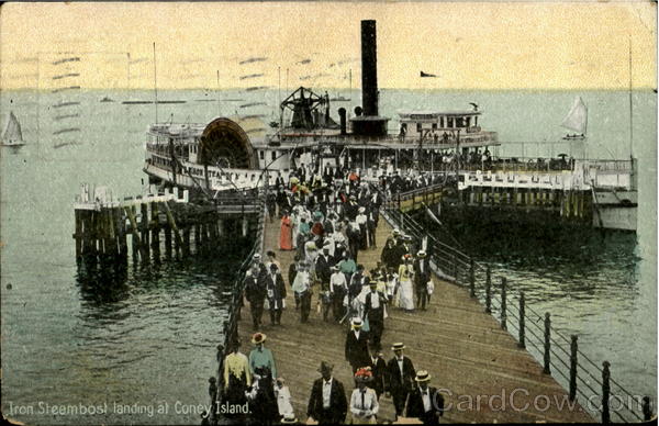 Iron Steambost Landing At Coney Island New York