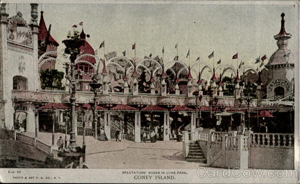 Spectators Boxes In Luna Park Coney Island New York