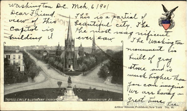 Thomas Circle & Lutheran Church Washington District of Columbia