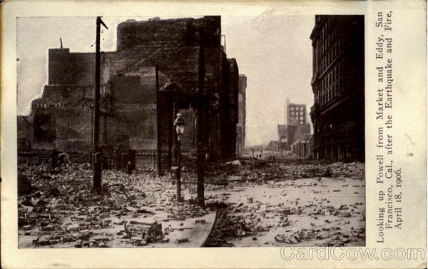 Looking Up Powell From Market And Eddy San Francisco California