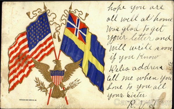 Flags with Amercan Eagle