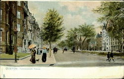 Commonwealth Avenue Boston, MA Postcard Postcard