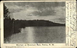 Moonlight On Pennichuck Pond Nashua, NH Postcard Postcard