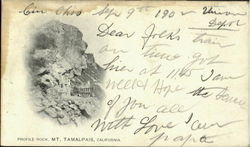 Profile Rock Mount Tamalpais, CA Postcard Postcard