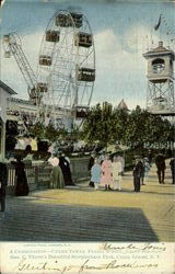 Ferris Wheel, Steeplechase Park Postcard