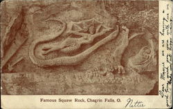 Famous Squaw Rock Chagrin Falls, OH Postcard 