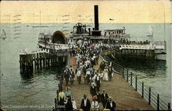 Iron Steambost Landing At Coney Island Postcard