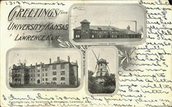 Greetings From University Of Kansas Lawrence, KS Postcard Postcard