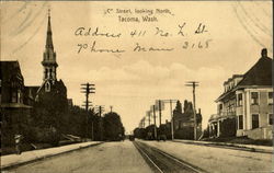 C Street Looking North Tacoma, WA Postcard Postcard