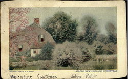 An Old New England Homestead Postcard