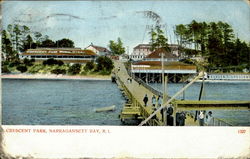 Crescent Park Narragansett Bay, RI Postcard Postcard