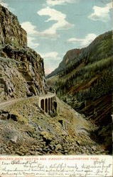 Golden Gate Canyon And Viaduct Yellowstone Park Postcard