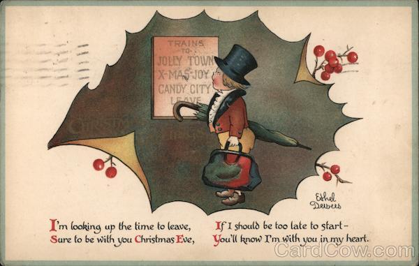 Boy Looking At Train Schedule Ethel Devees Children