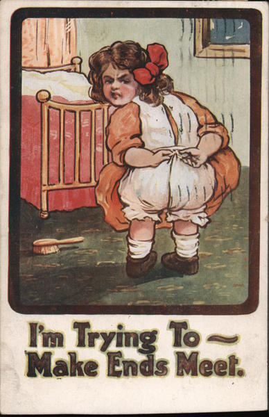 I'm Trying to Make Ends Meet - A Young Girl Trying to Tie her Dress