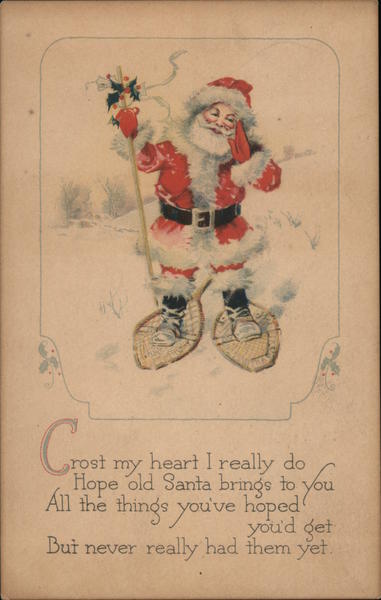 Santa Wearing Snow Shoes Santa Claus