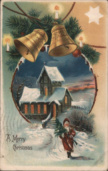 Santa Walking Through the Snow Santa Claus