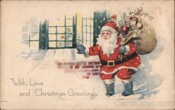 With Love and Christmas Greetings Santa Claus