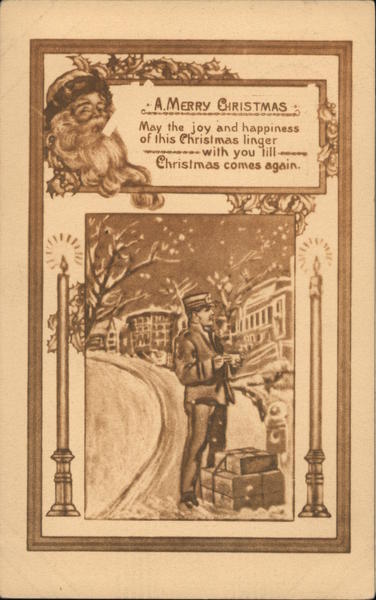 A Merry Christmas - A Man Standing in the Snow