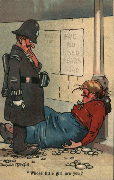 Whose little girl are you? Donald McGill Artist Signed