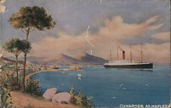 Cunarder at Naples Postcard