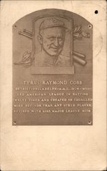Tyrus Raymond Cobb (Ty Cobb) Hall of Fame Postcard