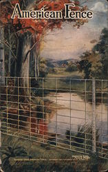 Roadside scene. American Fence - American Steel Fence Post Postcard