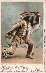 "Arrowmaker, Ojibwa Brave" Postcard