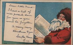 Dear little friend - I have a list of nice presents down for you so you won't be forgotten. A merry Postcard