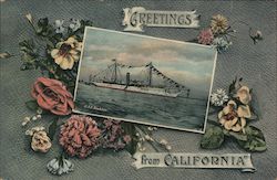 Greetings from California - U.S.S. Yankton Postcard